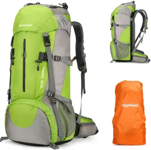 King'sGuard 70L Hiking Backpack with Rain Cover Lightweight Travel Backpack Waterproof Camping Backpack
