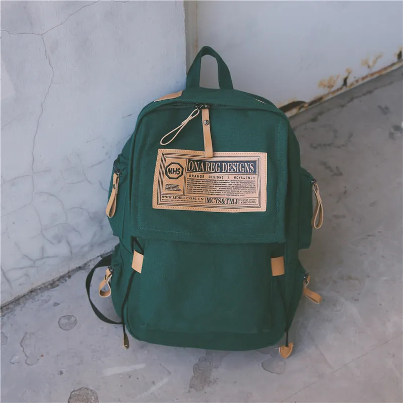 Korean Canvas Backpack, large capacity