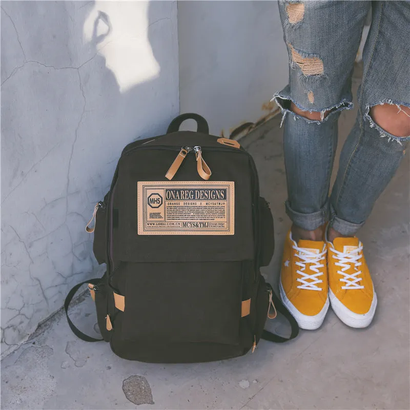 Korean Canvas Backpack, large capacity