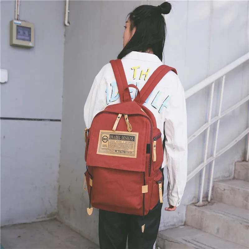 Korean Canvas Backpack, large capacity