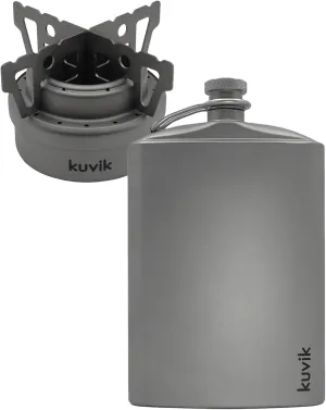Kuvik Titanium Alcohol Stove & 260ml (8.8 oz) Titanium Flask Bundle