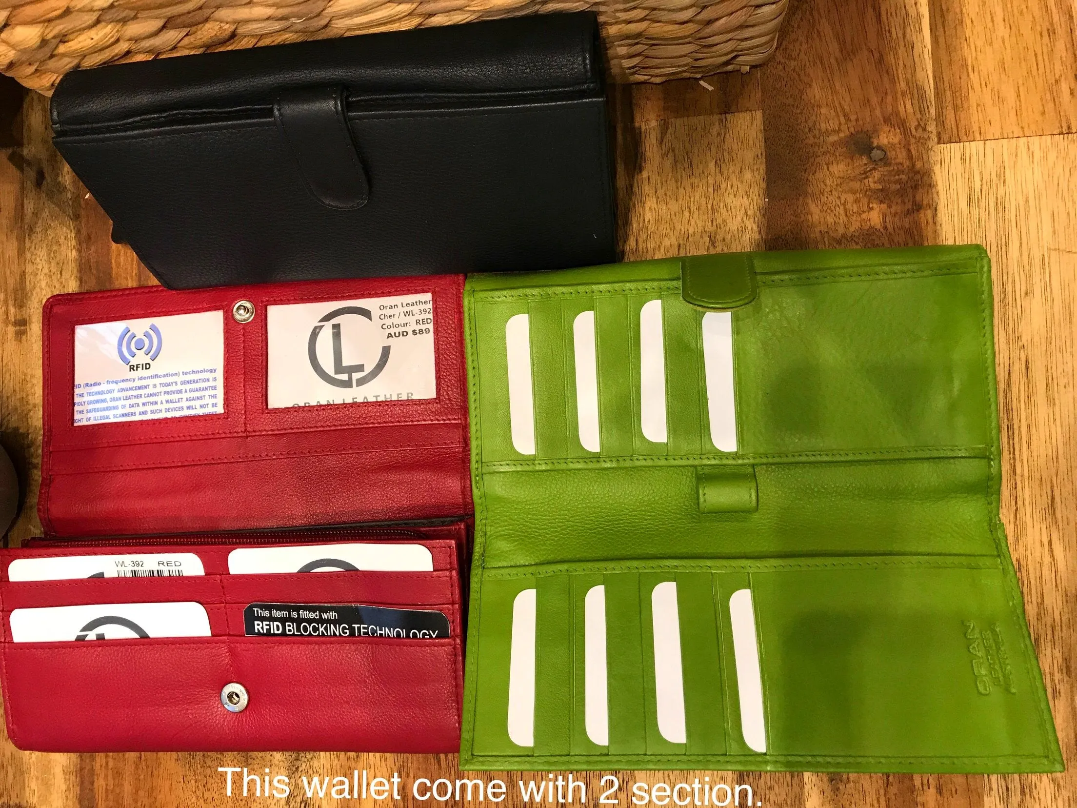 LA293 Large Ladies Wallet with Two Separate Compartments