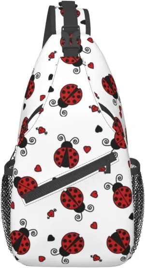Ladybug Shoulder Bag Ladybird Sling Backpack Daypack Casual Backpack Hiking Bag Cute Backpack Bag