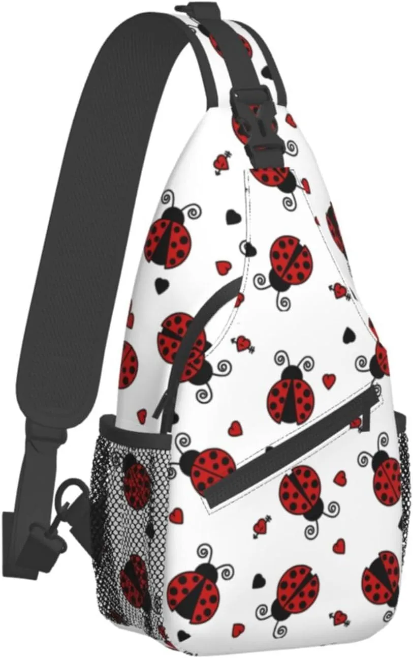 Ladybug Shoulder Bag Ladybird Sling Backpack Daypack Casual Backpack Hiking Bag Cute Backpack Bag