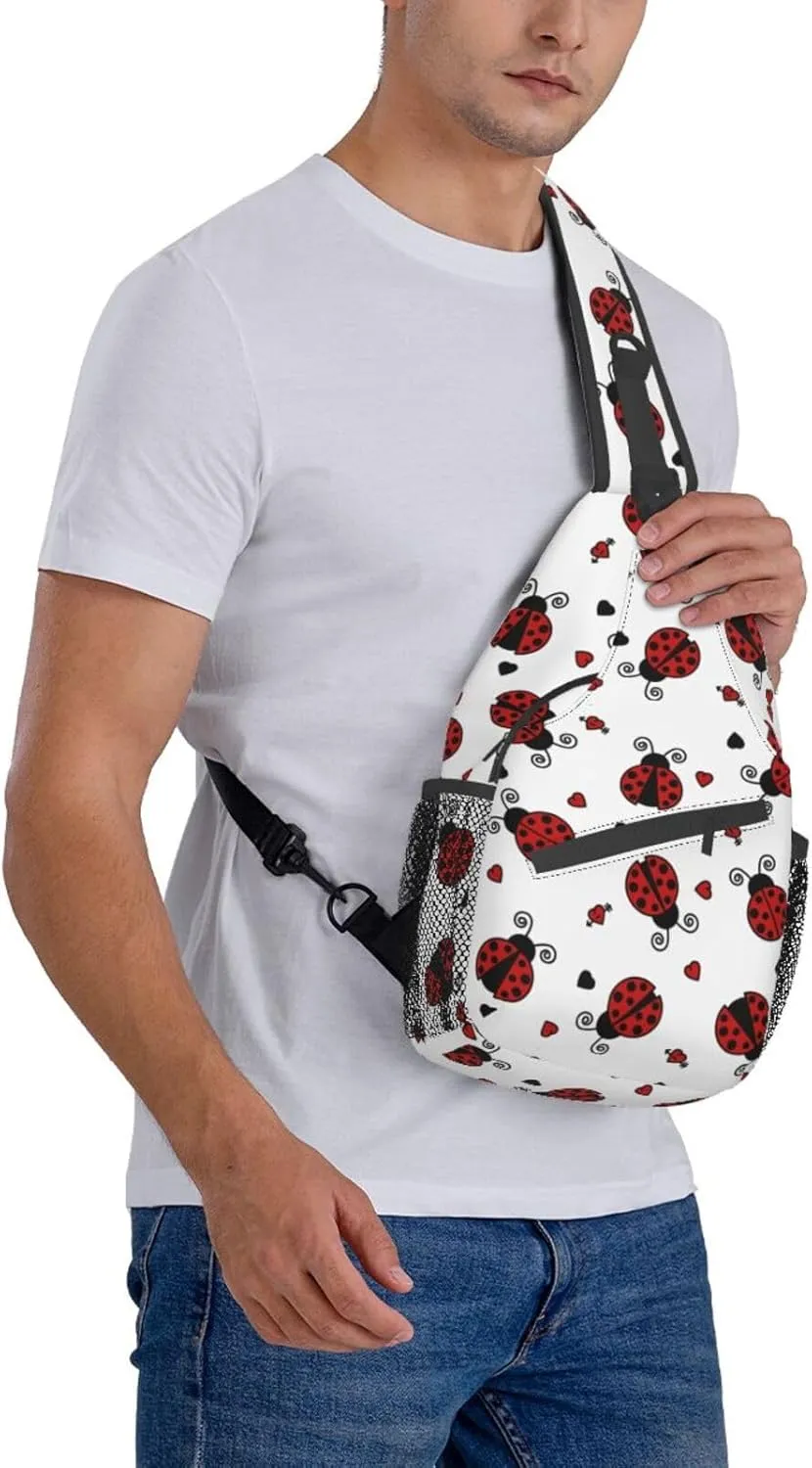 Ladybug Shoulder Bag Ladybird Sling Backpack Daypack Casual Backpack Hiking Bag Cute Backpack Bag