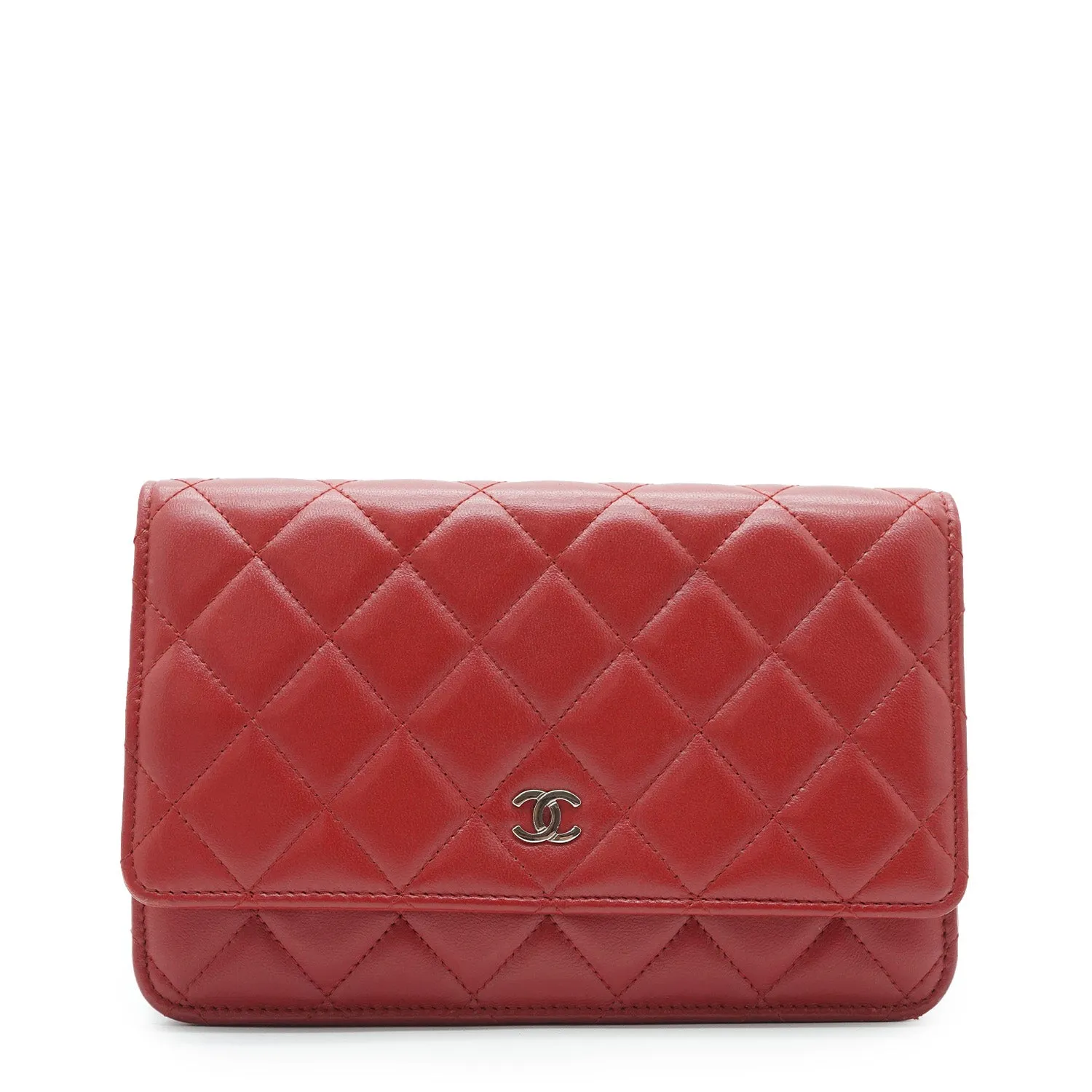 Lambskin Leather Matelasse Wallet on Chain
