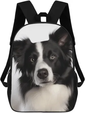 Laptop Backpack for Men 17 Inch Border Collie Work Casual Backpack Lightweight Travel Shoulder Bag