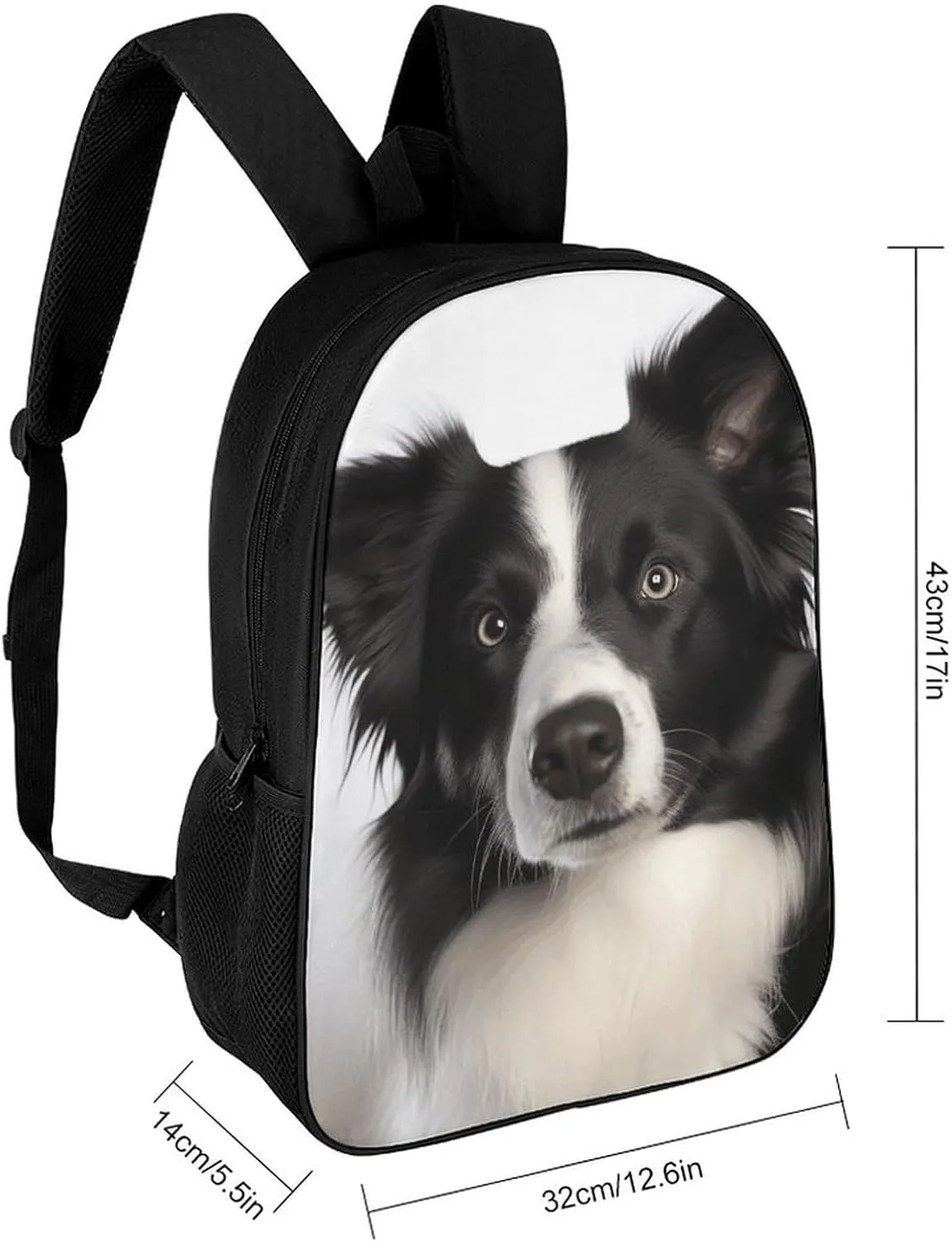 Laptop Backpack for Men 17 Inch Border Collie Work Casual Backpack Lightweight Travel Shoulder Bag