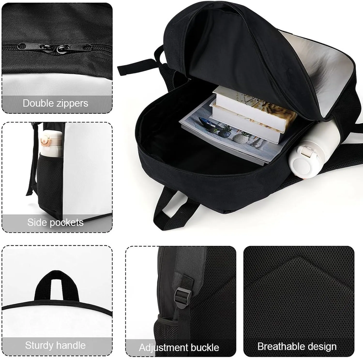 Laptop Backpack for Men 17 Inch Border Collie Work Casual Backpack Lightweight Travel Shoulder Bag