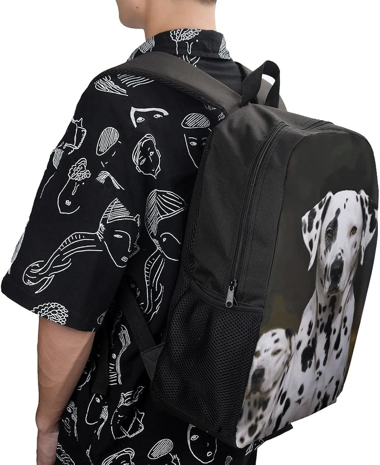 Laptop Backpack for Men 17 Inch Dalmatian Dog Work Casual Backpack Lightweight Travel Shoulder Bag