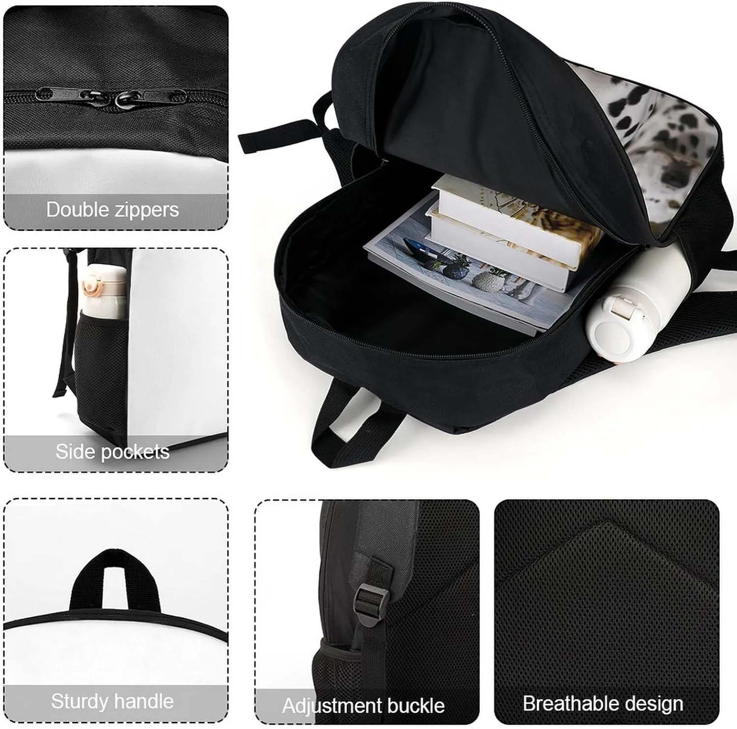 Laptop Backpack for Men 17 Inch Dalmatian Dog Work Casual Backpack Lightweight Travel Shoulder Bag