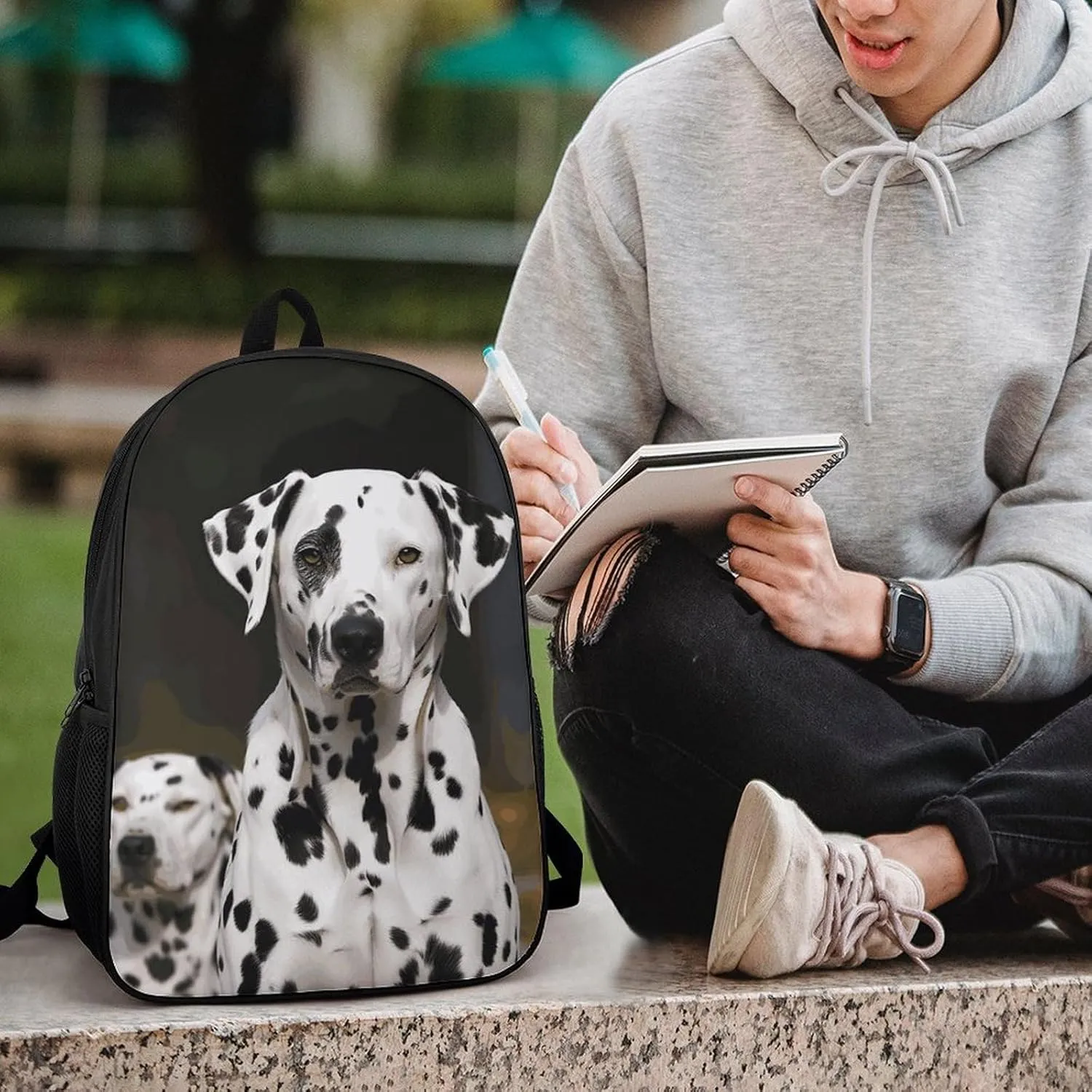 Laptop Backpack for Men 17 Inch Dalmatian Dog Work Casual Backpack Lightweight Travel Shoulder Bag