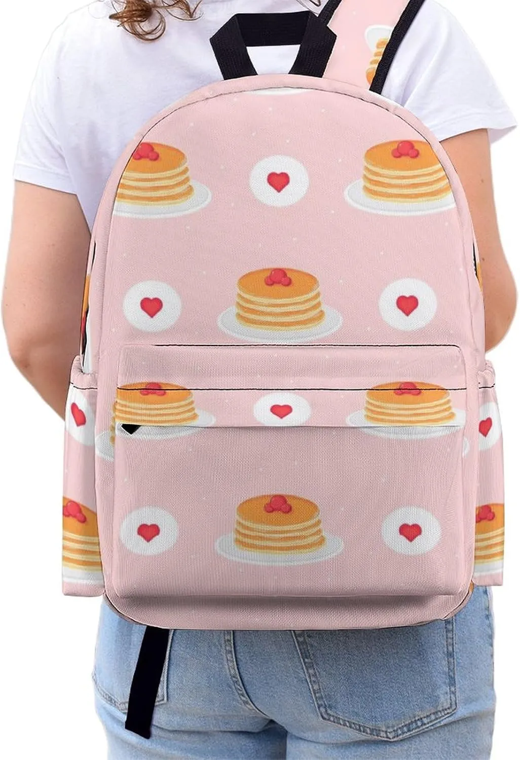 Laptop Backpack for Men Women Cute Pancakes Berries Travel Work Backpack with Compartment Large Capacity Daypack Business Work Bag