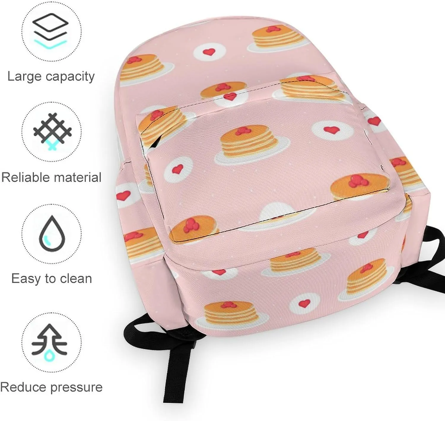 Laptop Backpack for Men Women Cute Pancakes Berries Travel Work Backpack with Compartment Large Capacity Daypack Business Work Bag