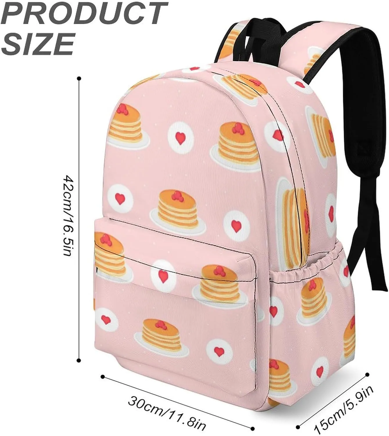 Laptop Backpack for Men Women Cute Pancakes Berries Travel Work Backpack with Compartment Large Capacity Daypack Business Work Bag