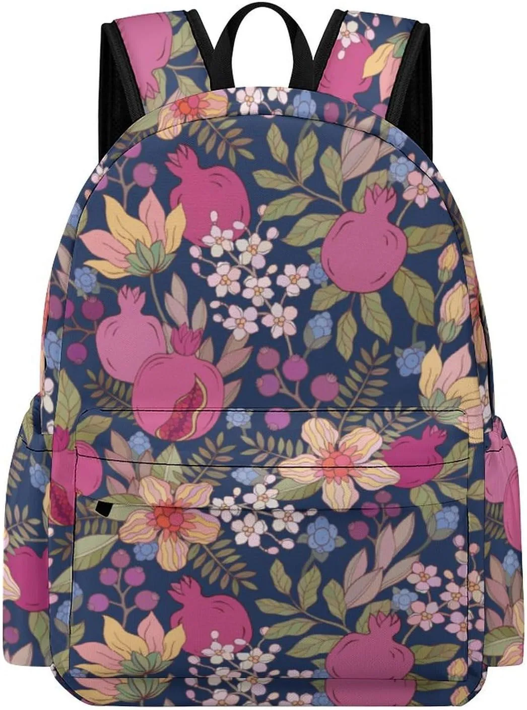 Laptop Backpack for Men Women Pomegranate Flowers Pattern Travel Work Backpack with Compartment Large Capacity Elegant Daypack Business Work Bag