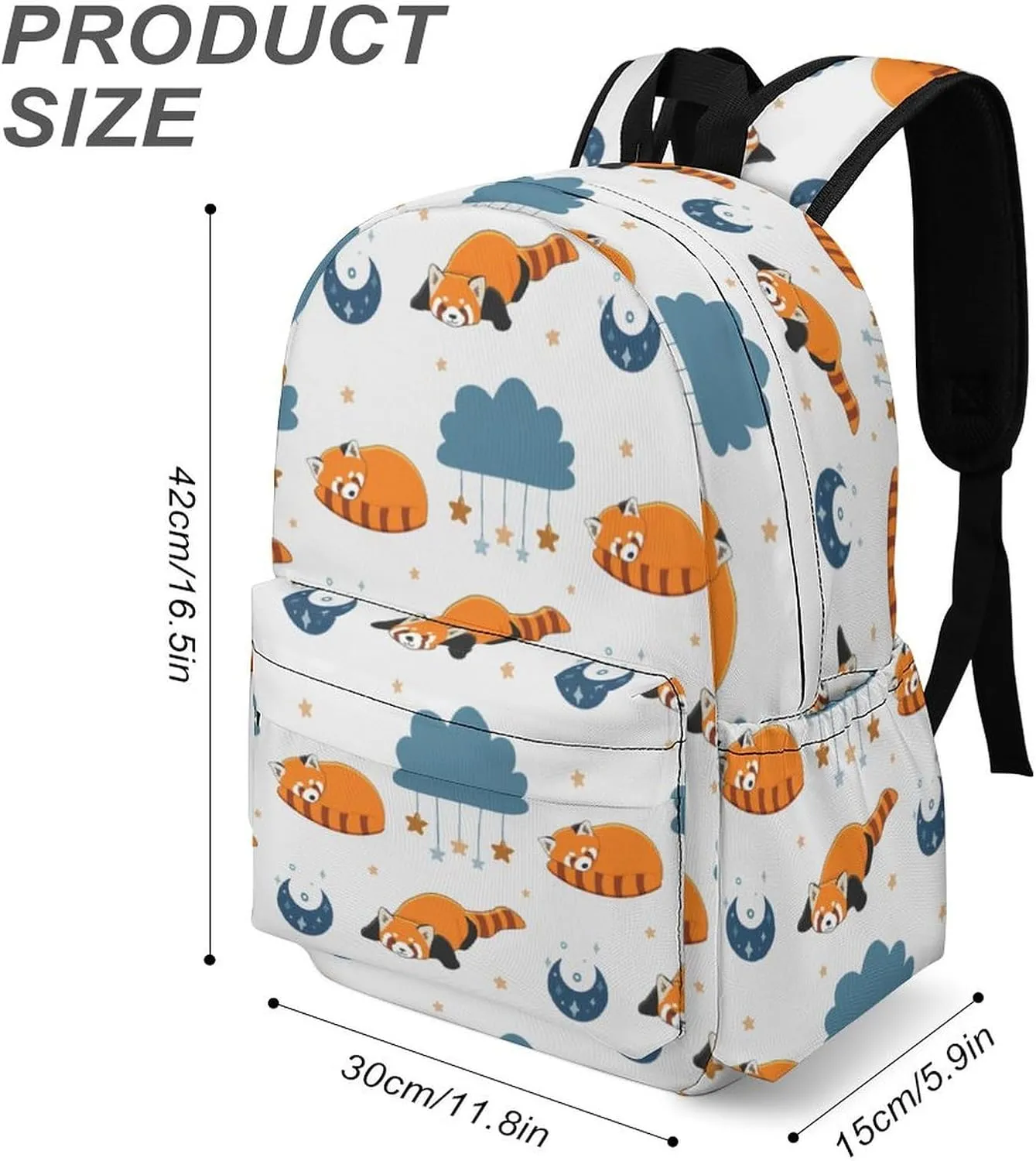 Laptop Backpack for Men Women Red Panda Moon Travel Work Backpack with Compartment Large Capacity Daypack Business Work Bag