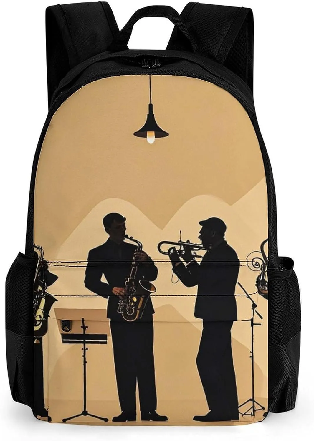 Laptop Backpack for Men Women Silhouette of A Jazz Quartet Performing Backpack Casual Bag Travel Backpack Simple Bag for Hiking