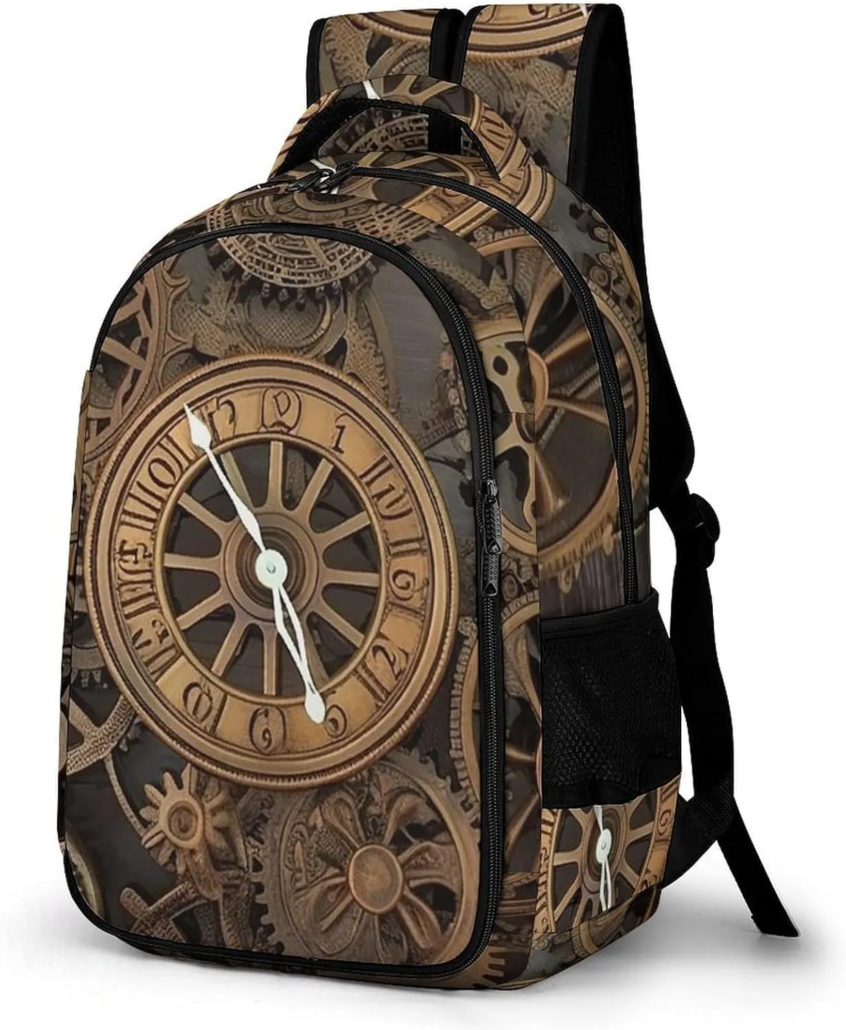 Laptop Backpack for Women Men Daypack Waterproof Steampunk Gears Clock Computer Bag Business Work Bag for Travel