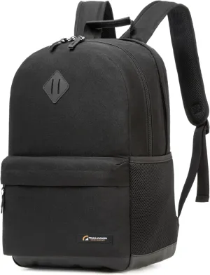 Laptop Backpack with Water Resistant Bookbag - Computer Bag with 2 Compartments, Ergonomic Shoulder Straps, 17 Inch Laptop Sleeve, Haul Handle - Book Rucksack - Black