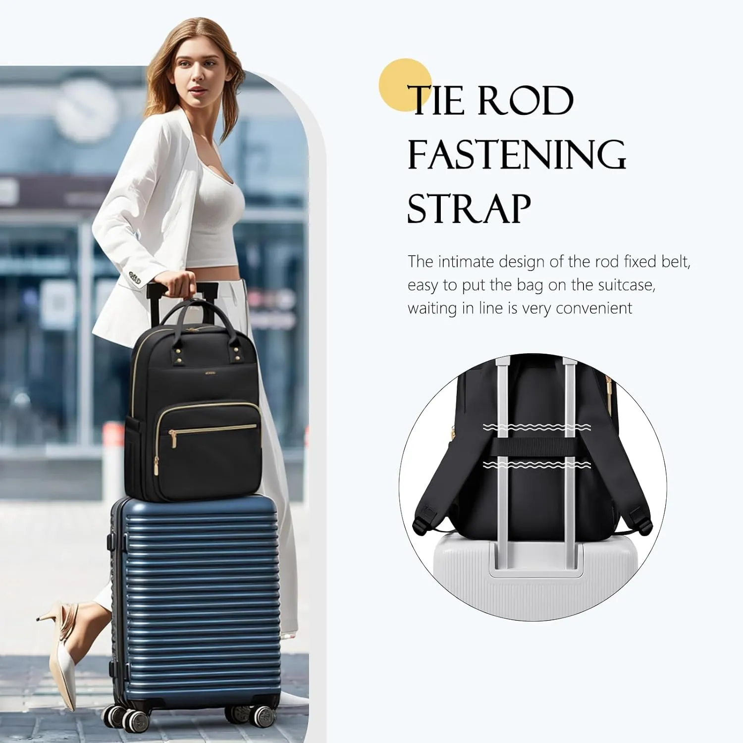Laptop Backpack Women,16Inch Teacher Laptop Bag Backpack with Laptop Compartment Waterproof Carry on Daypack Backpack for Work,College,Travel,Trip,Nurse, Black