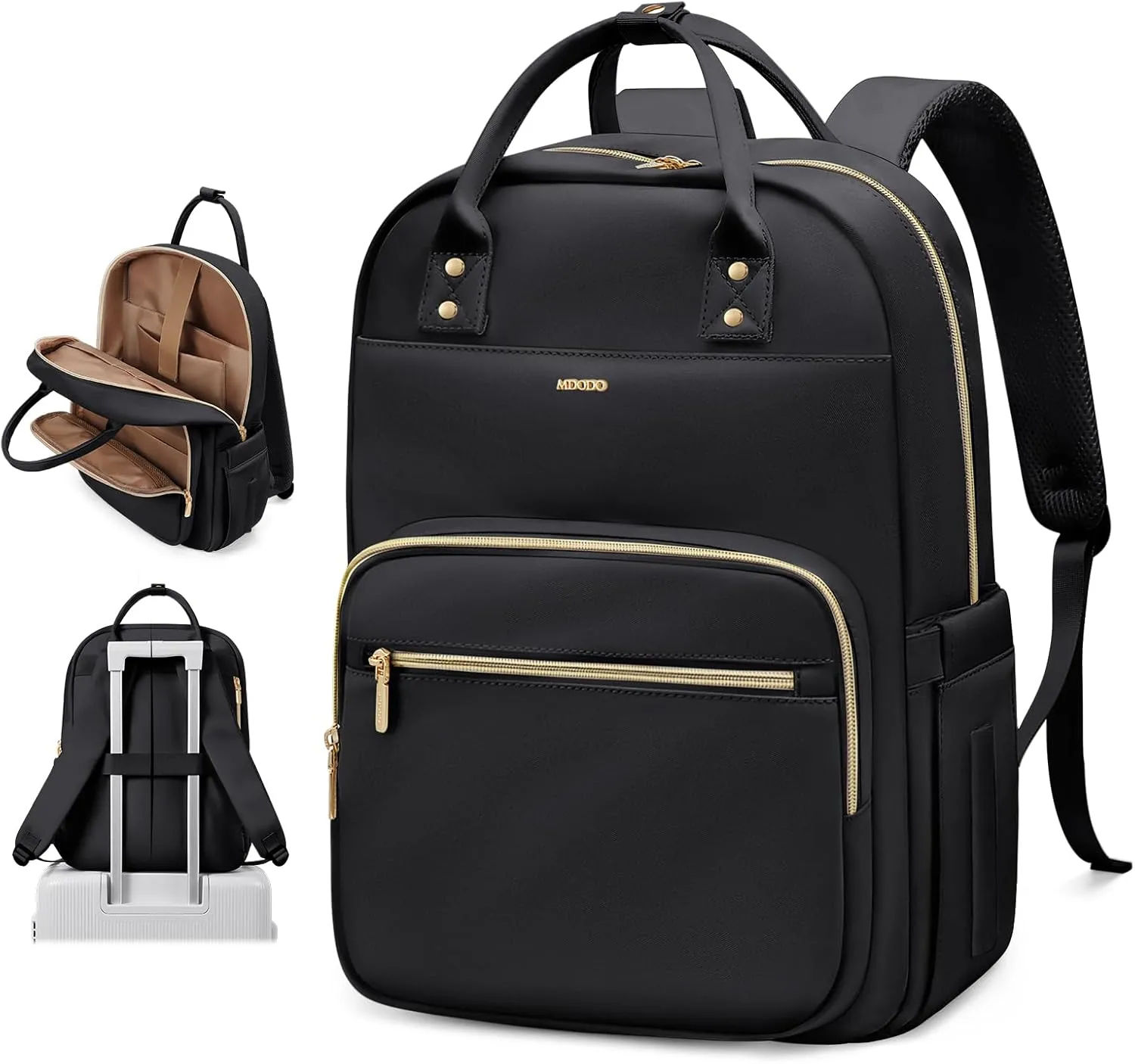 Laptop Backpack Women,16Inch Teacher Laptop Bag Backpack with Laptop Compartment Waterproof Carry on Daypack Backpack for Work,College,Travel,Trip,Nurse, Black