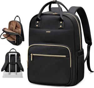 Laptop Backpack Women,16Inch Teacher Laptop Bag Backpack with Laptop Compartment Waterproof Carry on Daypack Backpack for Work,College,Travel,Trip,Nurse, Black
