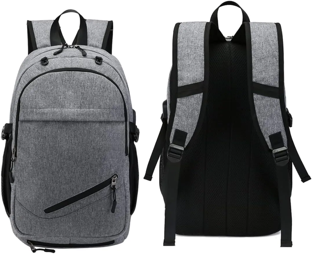 Large Capacity Backpack Oxford Cloth Basketball Football Net Men's Satchel Grey