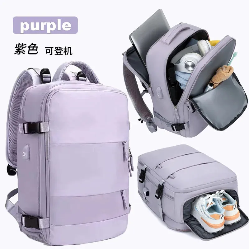 Large Capacity Multi-Function Women's Travel Backpack Bag Suitcase USB Charging School Bags Woman Luggage Lightweight Bagpacks