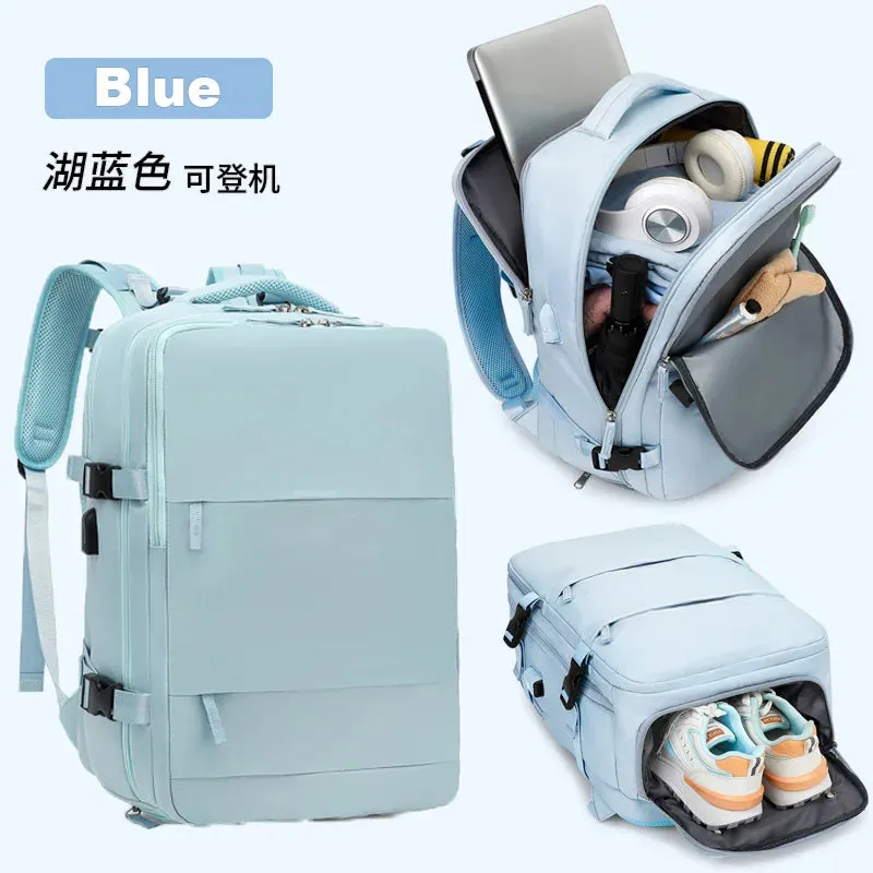 Large Capacity Multi-Function Women's Travel Backpack Bag Suitcase USB Charging School Bags Woman Luggage Lightweight Bagpacks