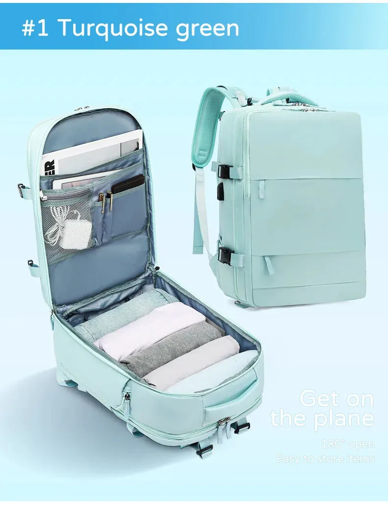 Large Capacity Multi-Function Women's Travel Backpack Bag Suitcase USB Charging School Bags Woman Luggage Lightweight Bagpacks
