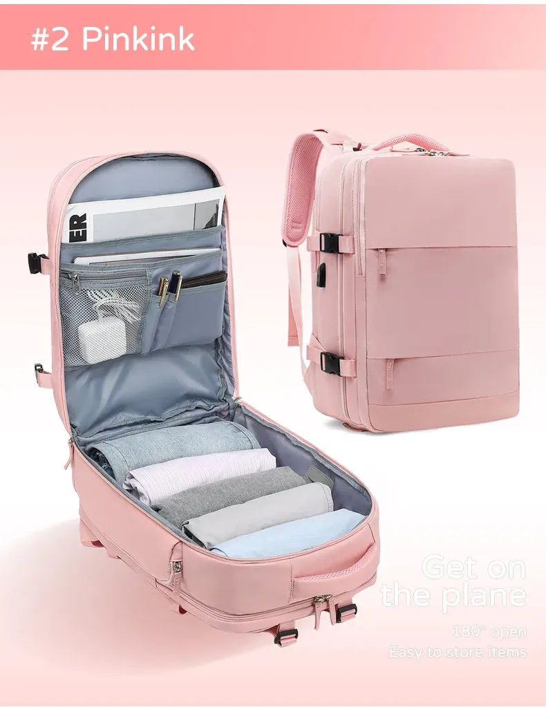 Large Capacity Multi-Function Women's Travel Backpack Bag Suitcase USB Charging School Bags Woman Luggage Lightweight Bagpacks