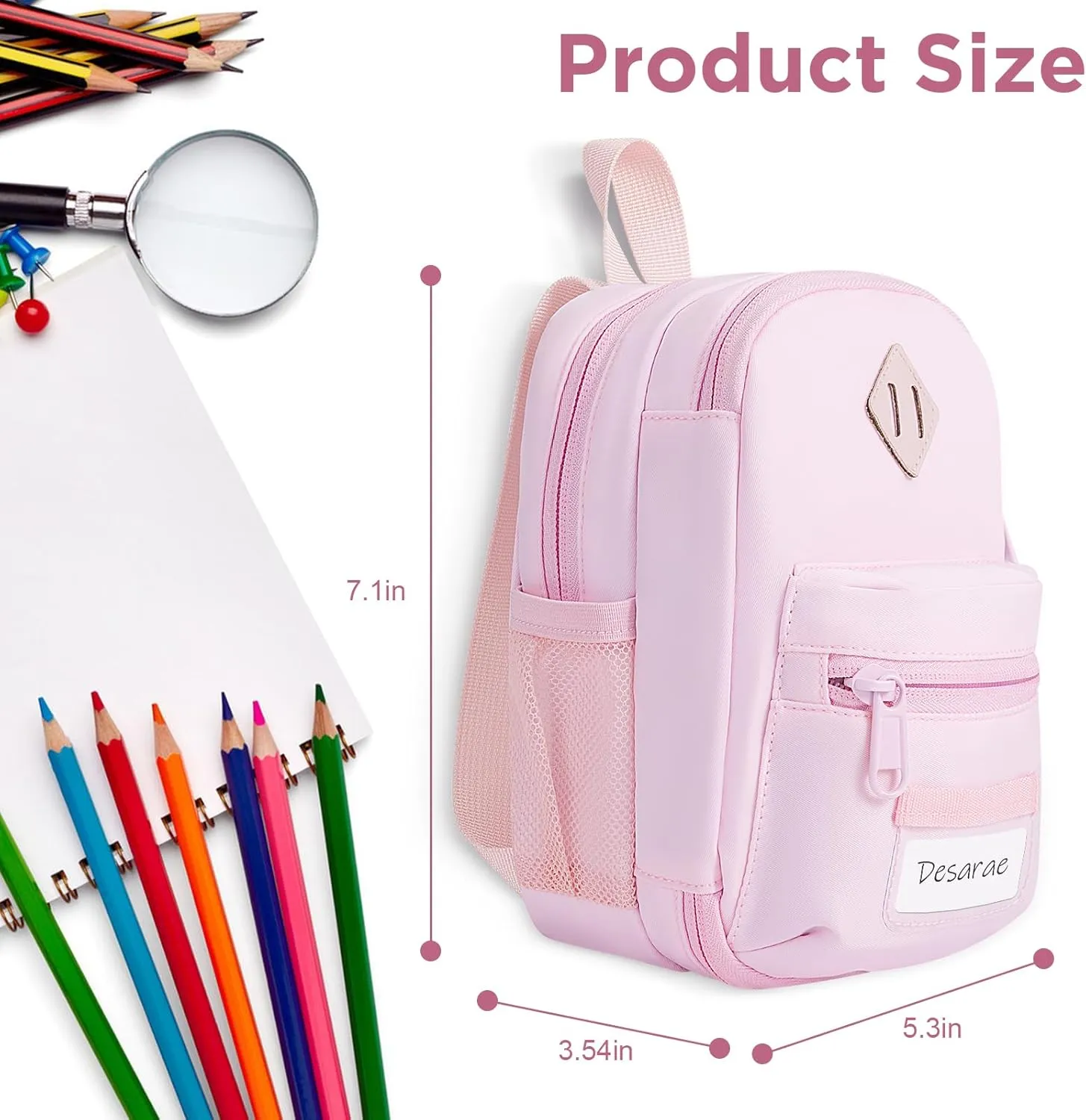 Large Capacity Pencil Case, Mini Backpack Pencil Case, Storage High Capacity Bag Pouch Holder Marker Pen Organizer, for Student, Teen Girls, Adults (Pink)