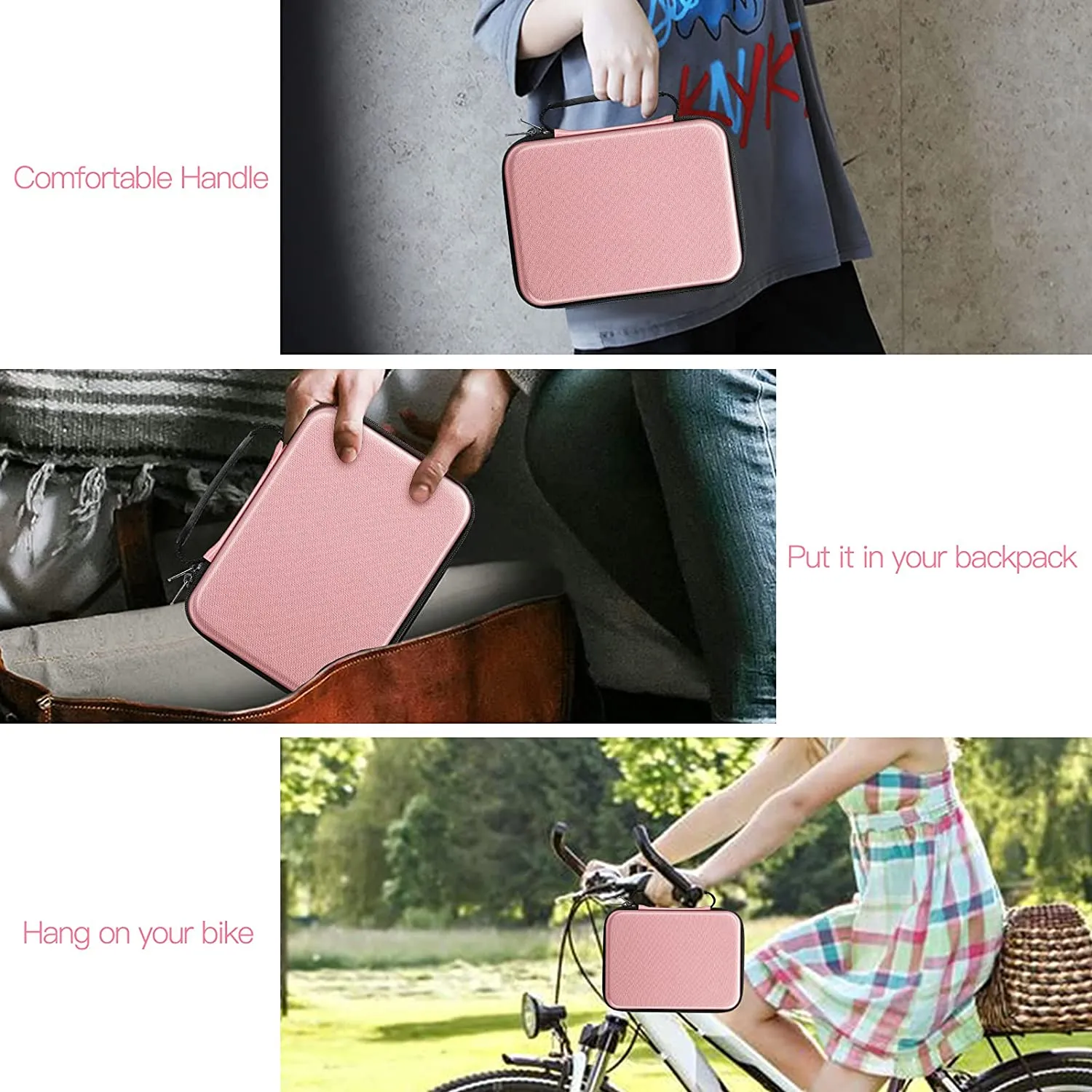 Large Capacity Semi-Hard EVA Pencil Bag - Rose Gold