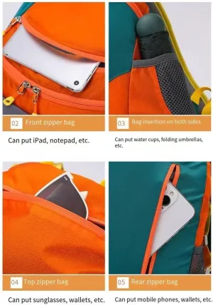 Large Capacity Waterproof Shoulder Bag for Couples - Ideal for Cycling, Hiking, and Travel(Taro)