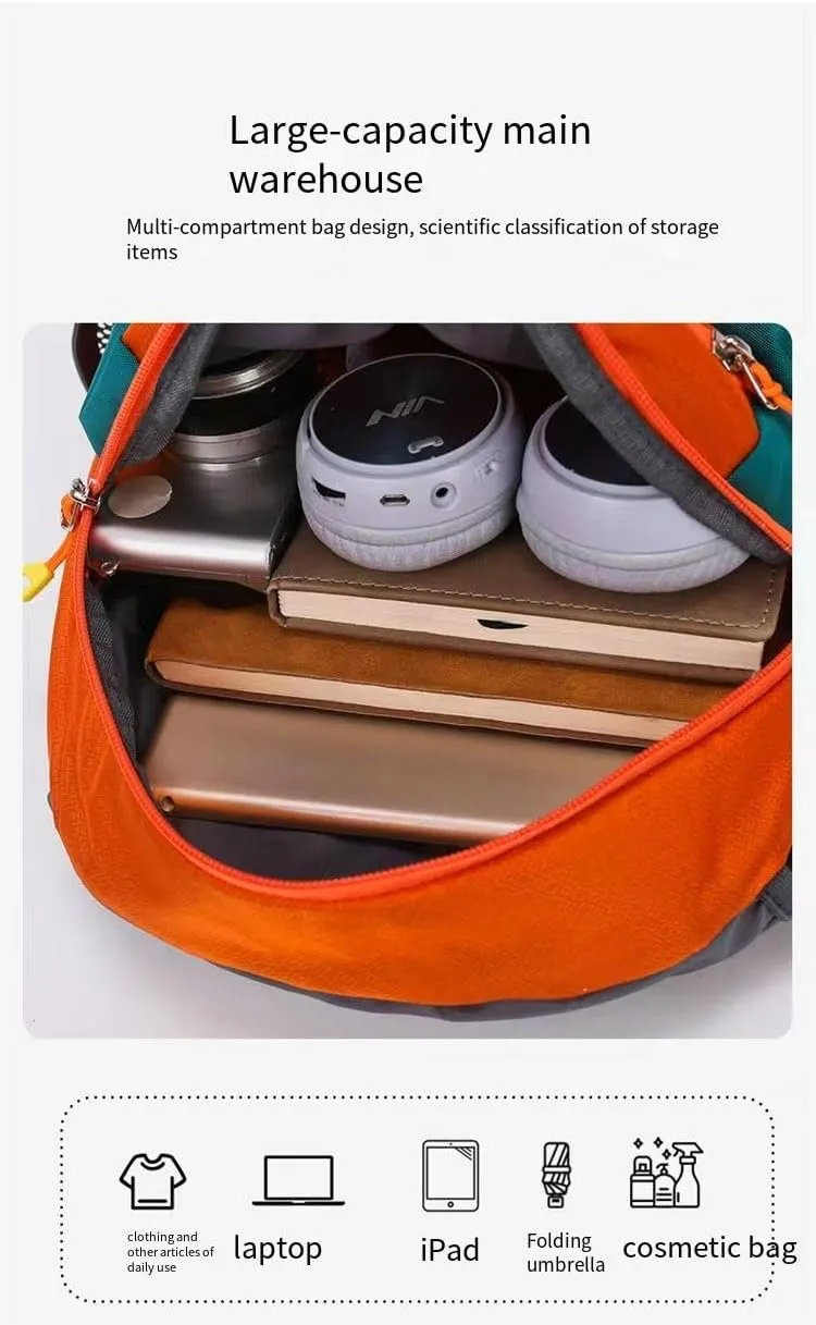 Large Capacity Waterproof Shoulder Bag for Couples - Ideal for Cycling, Hiking, and Travel(Taro)
