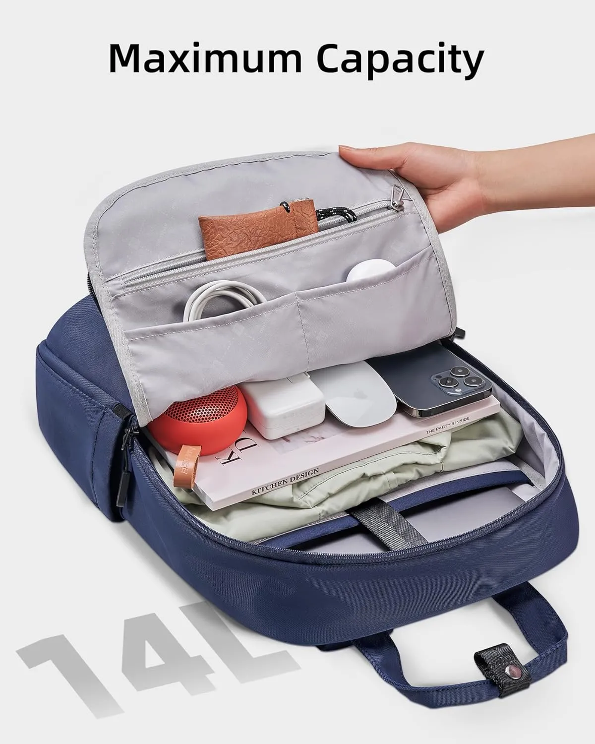 Large Casual Laptop Backpack – Lightweight Water-Resistant Travel Backpack for Work, College & Daily Commute, Fits 16-inch Laptop & 12.9-inch iPad