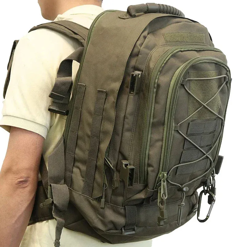 Large Military Tactical Backpack - 60L Expandable Hiking Pack