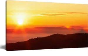 Large Wall Art Decor for Living Room Bedroom Bathroom Canvas Wall Art Framed Glowing sunrise shines over mountain range Prints Artwork Painting Pictures Kitchen 24x48