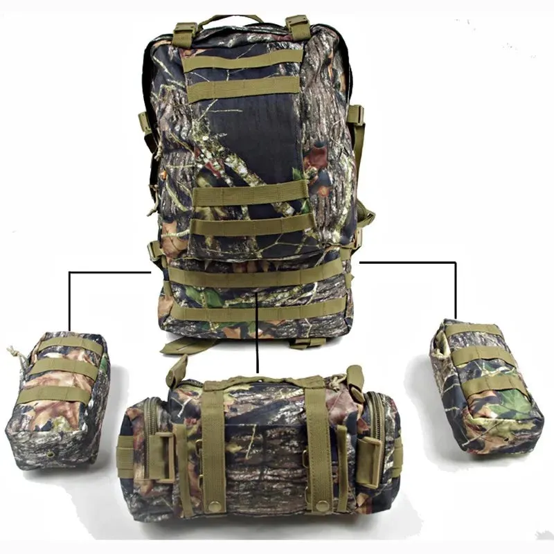 Larger Size Maple Leaves Bionic Camouflage Hunting & Fishing Backpack – 50L Waterproof Outdoor Bag