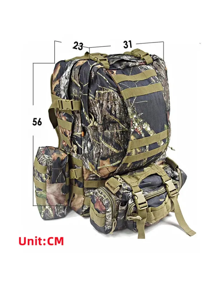 Larger Size Maple Leaves Bionic Camouflage Hunting & Fishing Backpack – 50L Waterproof Outdoor Bag