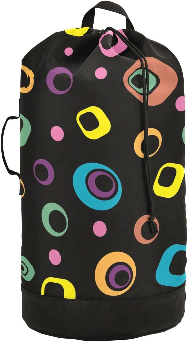 Laundry Backpack Laundry Bag with Adjustable Shoulder Straps Handle Dirty Laundry Bag for Traveling Camp College Dorm Heavy Duty Waterproof Large Capacity Black