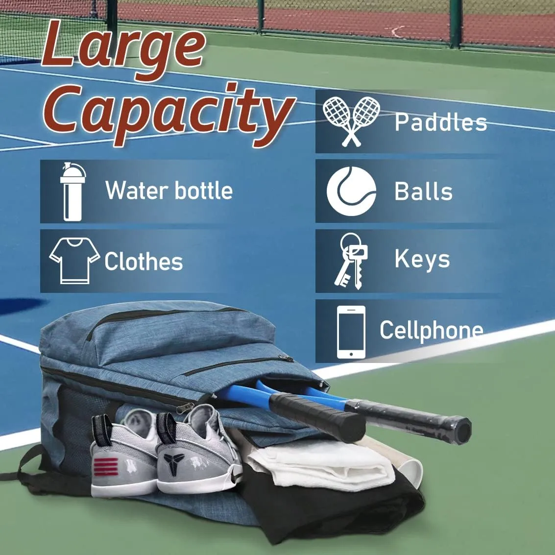 Layway Tennis Backpack for Men Women,Tennis Rackets Bag to Carry Racquets of Racquetball, Squash,Badminton,Pickleball and Other Travel Sport Accessories