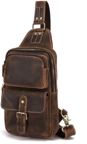 Le'aokuu Outdoor Casual Travel Hiking Crossbody Chest Sling Bag Rig One Shoulder Strap Bag Backpack 1315