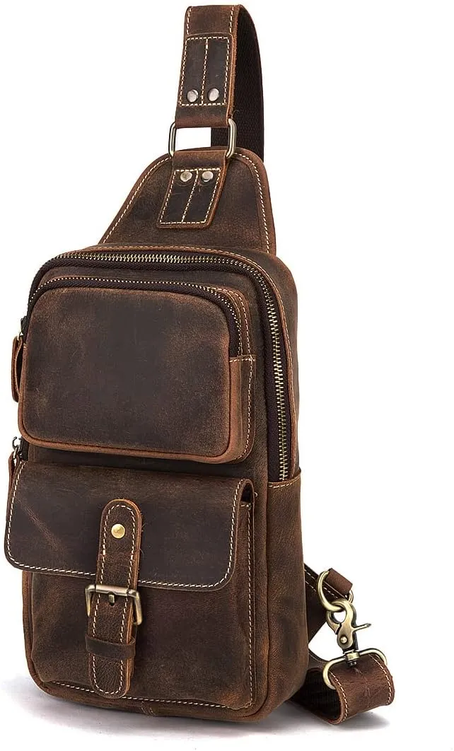 Le'aokuu Outdoor Casual Travel Hiking Crossbody Chest Sling Bag Rig One Shoulder Strap Bag Backpack 1315