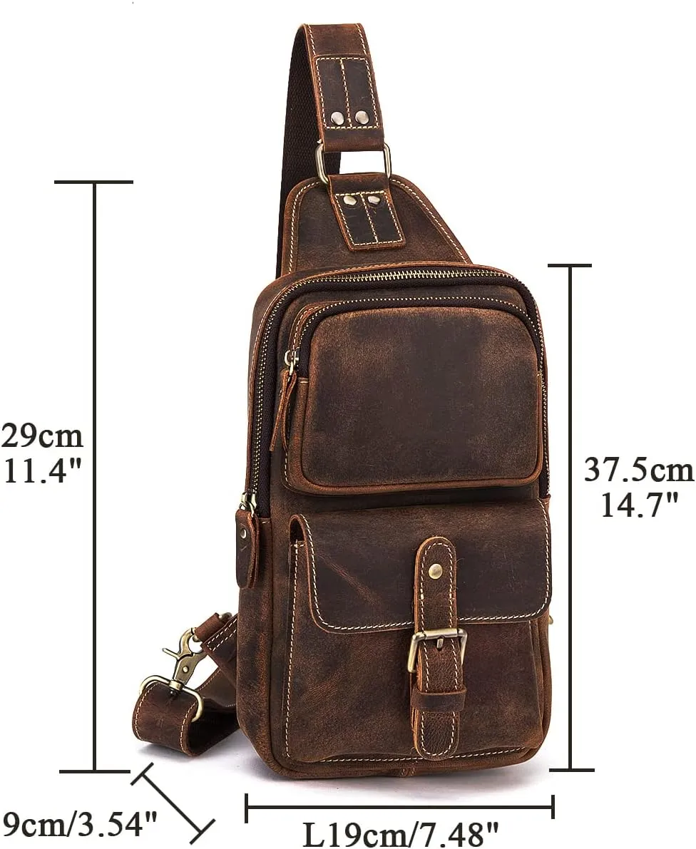 Le'aokuu Outdoor Casual Travel Hiking Crossbody Chest Sling Bag Rig One Shoulder Strap Bag Backpack 1315
