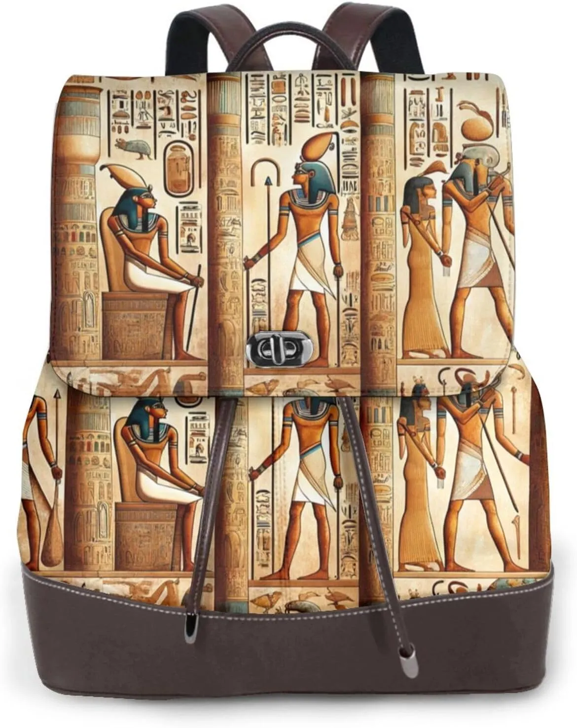 Leather Backpack Purse For Women Ancient-Egyptian-Civilization Fashionable Multi-Functional Large Capacity Backpack For Daily Use, Travel, And Business