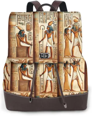 Leather Backpack Purse For Women Ancient-Egyptian-Civilization Fashionable Multi-Functional Large Capacity Backpack For Daily Use, Travel, And Business