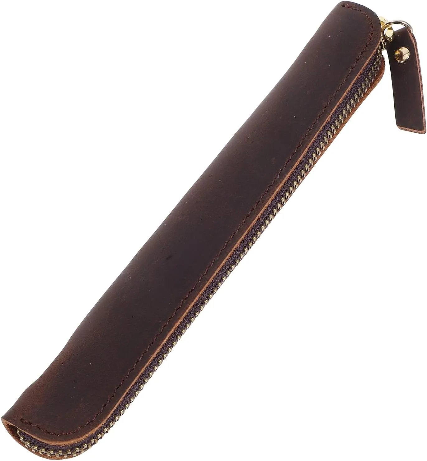 Leather Pen Case Holder for Single Fountain Pen Sleeve Holder Pouch Cover Vintage Genuine Leather Single Pen Case Pen Bag Pencil Bag Individual Handwriting Small Pencil Case