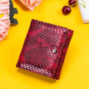 Leather Wallet Leather Women's Wallet Large Capacity Short Fashion Purse Clutch for Girls with RFID Protection Buckle Coin Pocket Large Capacity (One Color)